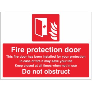 Fire Protection Door Do Not Obstruct Fire Protection Door Do Not Obstruct