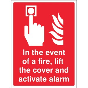 In the event of a Fire - Lift the Cover and Activate Alarm In the event of a Fire - Lift the Cover and Activate Alarm