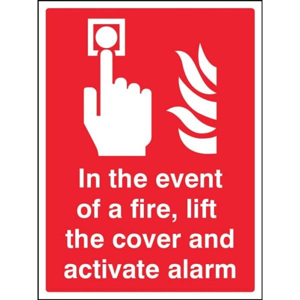 In the event of a Fire - Lift the Cover and Activate Alarm