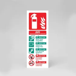 AVD (Aqueous Vermiculite Dispersion) Extinguisher Identification