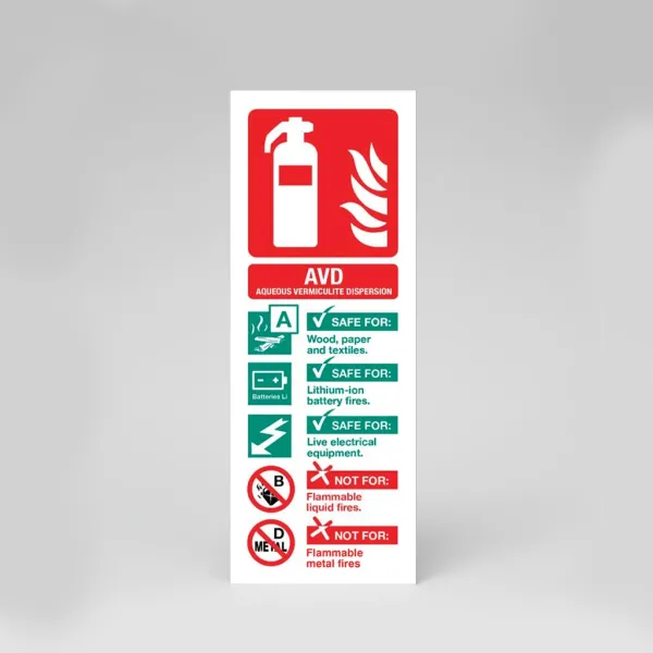 AVD (Aqueous Vermiculite Dispersion) Extinguisher Identification