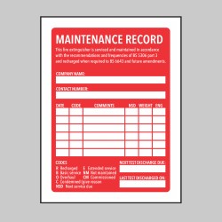 Fire Extinguisher Maintenance Label