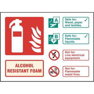 Alcohol Resistant Foam Extinguisher Identification Sign