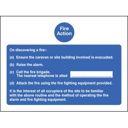 Fire Action - Caravan Sign