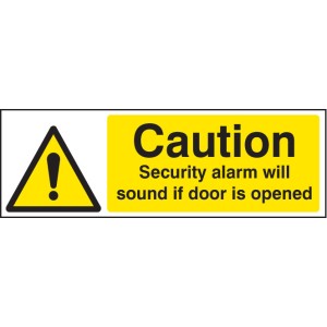 Caution - Security Alarm Will Sound If Door Is Opened Caution - Security Alarm Will Sound If Door Is Opened