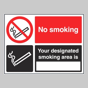No Smoking Designated Smoking Area Is (White / Black) No Smoking Designated Smoking Area Is (White / Black)