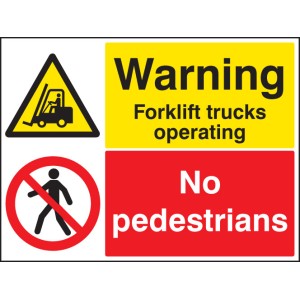 Warning - Forklift Trucks Operating - No Pedestrians Warning - Forklift Trucks Operating - No Pedestrians