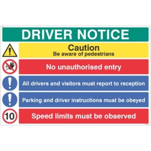 Driver Notice be Aware of Pedestrian - 10mph Driver Notice be Aware of Pedestrian - 10mph