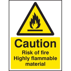 Caution - Risk of Fire - Highly Flammable Material Caution - Risk of Fire - Highly Flammable Material