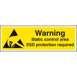 Warning - Static Control Area ESD Protection Required Warning - Static Control Area ESD Protection Required
