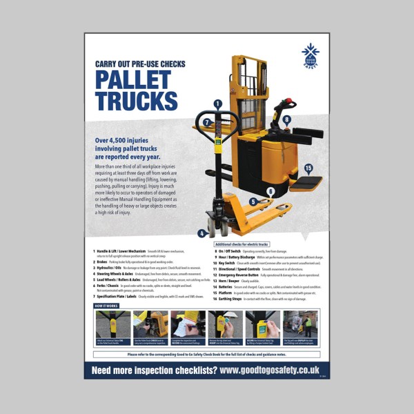 Pallet Truck Inspection Checklist - Poster (A2) Pallet Truck Inspection Checklist - Poster (A2)