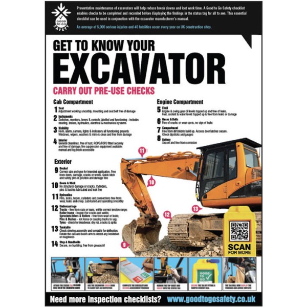 Excavator Inspection - Poster Excavator Inspection - Poster