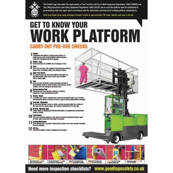 Forklift Work Platform Inspection - Poster Forklift Work Platform Inspection - Poster