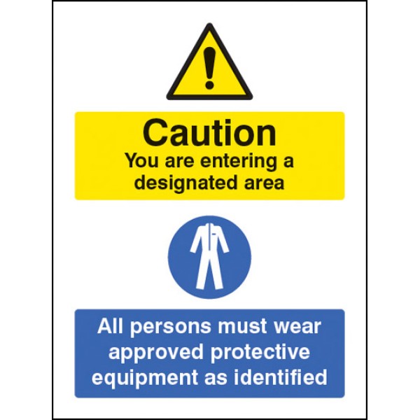 Designated Area - All Persons Must Wear Approved PPE Designated Area - All Persons Must Wear Approved PPE