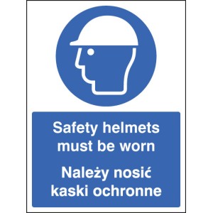 Safety Helmets Must be Worn (English / Polish) Safety Helmets Must be Worn (English / Polish)