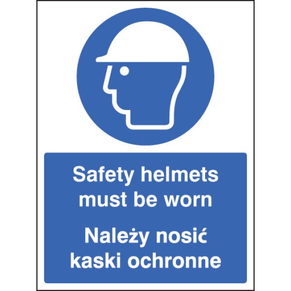 Safety Helmets Must be Worn (English / Polish) Safety Helmets Must be Worn (English / Polish)