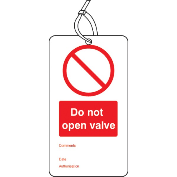 Do Not Open Valve - Double Sided Tags (Pack of 10) Do Not Open Valve - Double Sided Tags (Pack of 10)