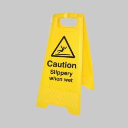 Caution - Slippery when Wet - Self Standing Floor Sign - 