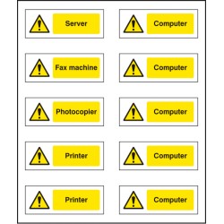Office Labels (Various Machinery) (Sheet of 10)