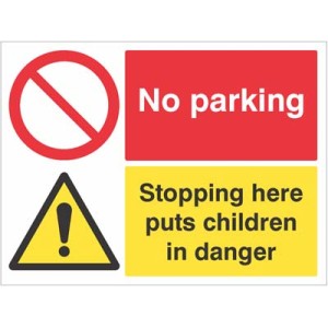 No Parking - Stopping Here Puts Children in Danger No Parking - Stopping Here Puts Children in Danger