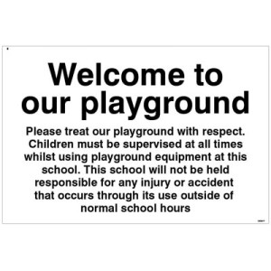 Welcome to our Playground Notice Welcome to our Playground Notice