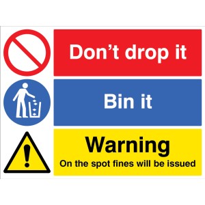 Don't Drop it - Bin in - On the Spot Fines will be issued Don't Drop it - Bin in - On the Spot Fines will be issued