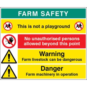 Farm Site Safety Board with 4 Safety Messages Farm Site Safety Board with 4 Safety Messages