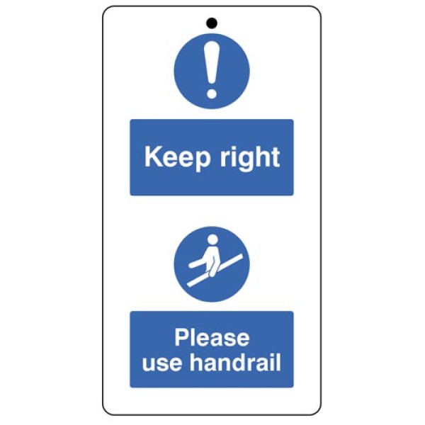 Keep to the Right & Use the Handrail - Double Sided Tags (Pack of 10) Keep to the Right & Use the Handrail - Double Sided Tags (Pack of 10)