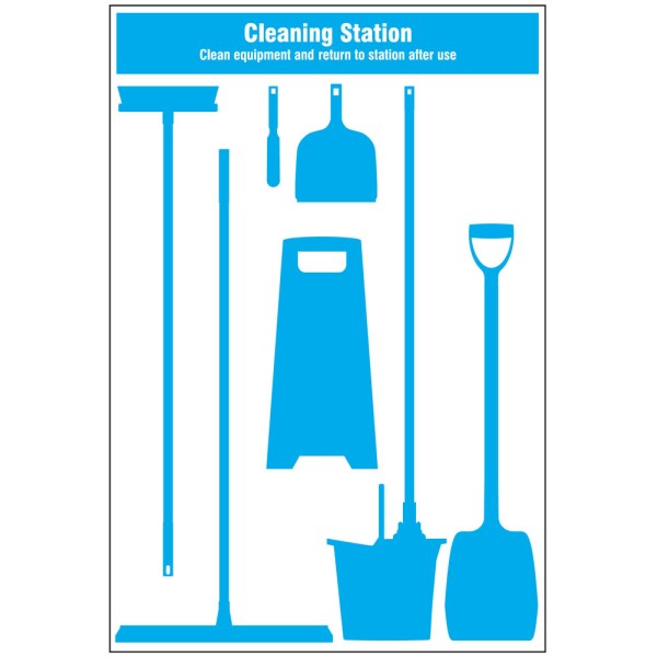 Cleaning Station Shadow Board (8 piece) Cleaning Station Shadow Board (8 piece)