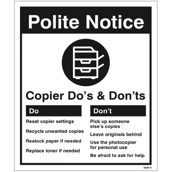 Photocopier - Do's & Don'ts Photocopier - Do's & Don'ts