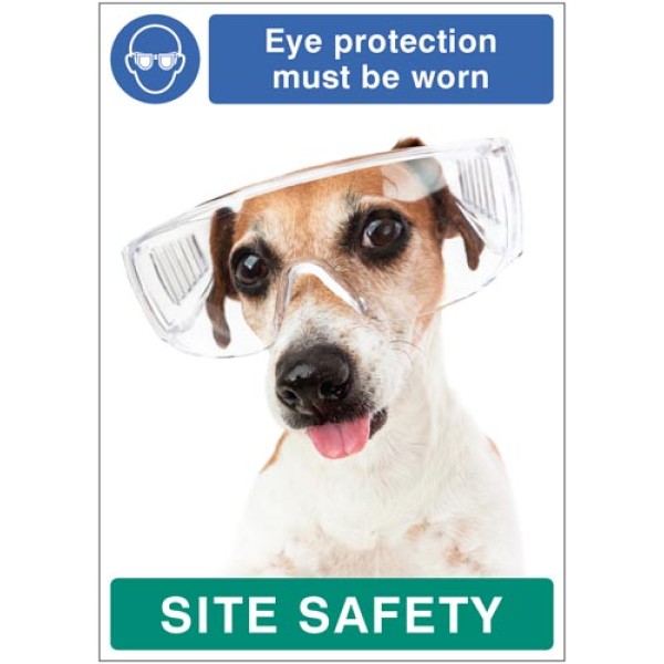 Eye Protection must be Worn - Dog - Poster Eye Protection must be Worn - Dog - Poster