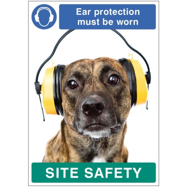 Ear Protection must be Worn - Dog - Poster Ear Protection must be Worn - Dog - Poster