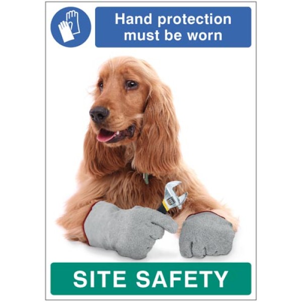 Hand Protection must be Worn - Dog - Poster Hand Protection must be Worn - Dog - Poster