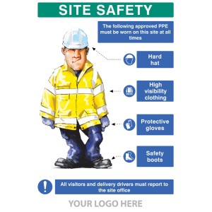 PPE Requirement Sign (Hat - Hivis - Gloves - Boots) PPE Requirement Sign (Hat - Hivis - Gloves - Boots)