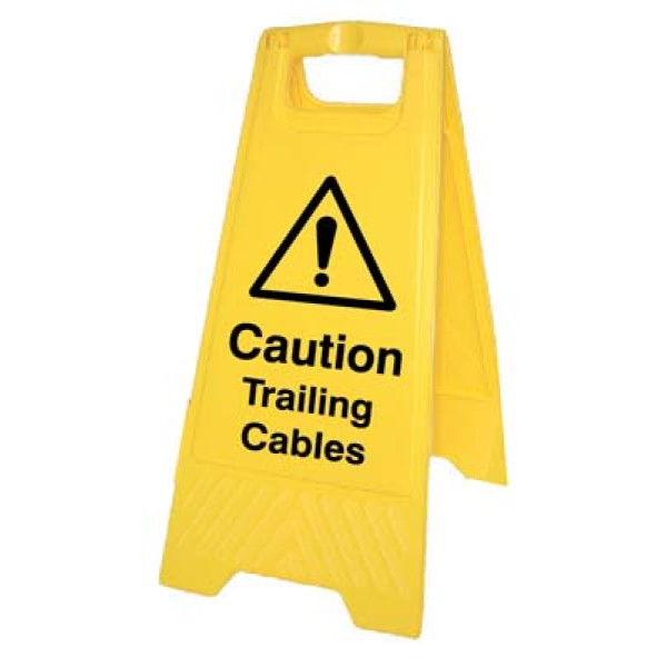 Caution - Trailing Cables - Self Standing Floor Sign Caution - Trailing Cables - Self Standing Floor Sign