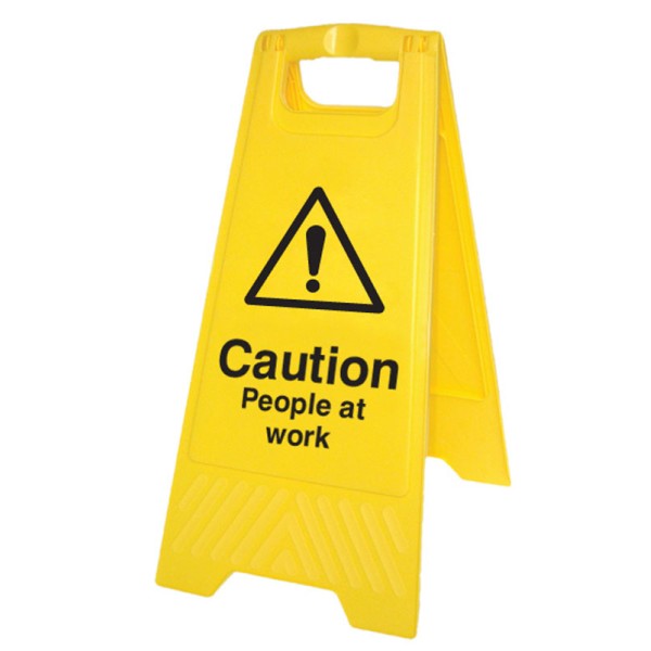 Caution - People at Work - Self Standing Floor Sign Caution - People at Work - Self Standing Floor Sign
