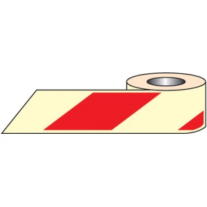 Red & White Photoluminescent Tape (Glow in the Dark) Red & White Photoluminescent Tape (Glow in the Dark)