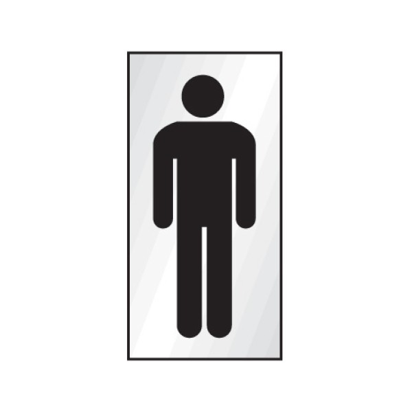 Gents Symbol - Engraved - Aluminium / Brass Effect