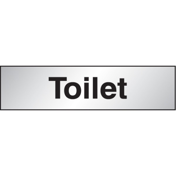 Toilet - Engraved - Aluminium / Brass Effect 