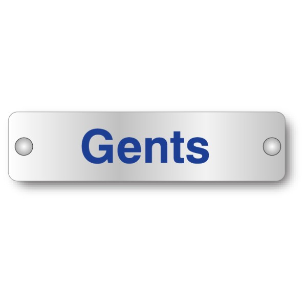 Gents - Aluminium Visual Impact Sign with Stand-off Locators