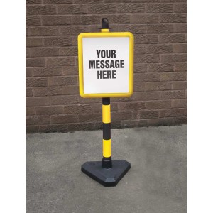 Yellow & Black Frame & Post - Inc Custom Sign