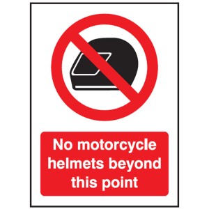 No Motorcycle Helmets Beyond this Point - Window Sticker No Motorcycle Helmets Beyond this Point - Window Sticker
