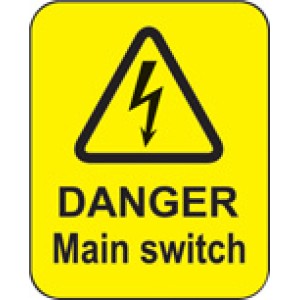 Danger - Main Switch Labels Danger - Main Switch Labels
