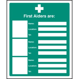 First Aiders Are (Space for 3) First Aiders Are (Space for 3)