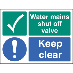 Water Mains Shut Off Valve - Keep Clear Water Mains Shut Off Valve - Keep Clear