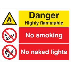 Danger - Highly Flammable - No Smoking - No Naked Lights Danger - Highly Flammable - No Smoking - No Naked Lights