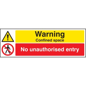 Warning - Confined Space - No Unauthorised Entry Warning - Confined Space - No Unauthorised Entry