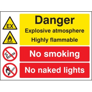 Explosive Atmosphere Highly Flammable No Smoking / Naked Lights Explosive Atmosphere Highly Flammable No Smoking / Naked Lights