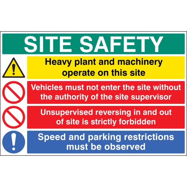 Site Safety - Heavy Plant - Vehicle Entry - No Unsupervised Reversing - Speed / Parking Restrictions Site Safety - Heavy Plant - Vehicle Entry - No Unsupervised Reversing - Speed / Parking Restrictions