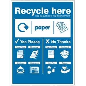 Paper - WRAP Recycle Here Sign Paper - WRAP Recycle Here Sign
